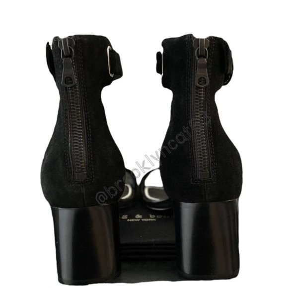 Rag & Bone Ellis Sandals Heels Leather Suede Black 8 - Picture 8 of 16